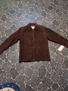 Boston Harbour  brown oak suede mens leather jacket size M NWT